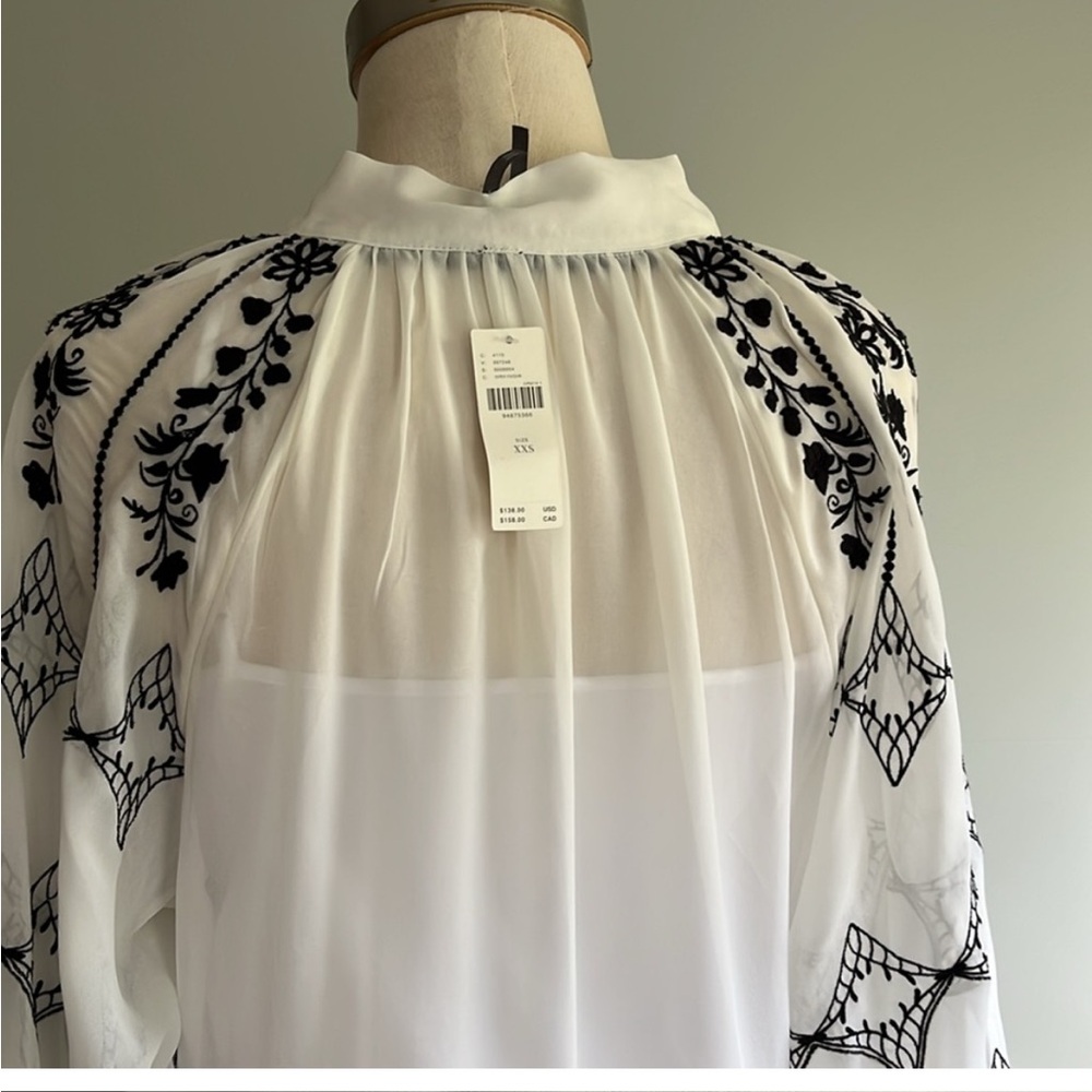 BY ANTHROPOLOGIE LONG-SLEEVE TIE-NECK EMBROIDERED
BLOUSE - Picture 8 of 11
